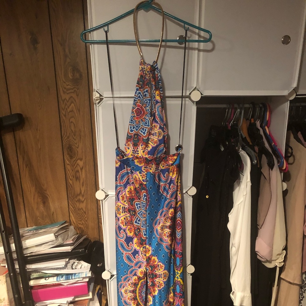 Halter colorful maxi dress